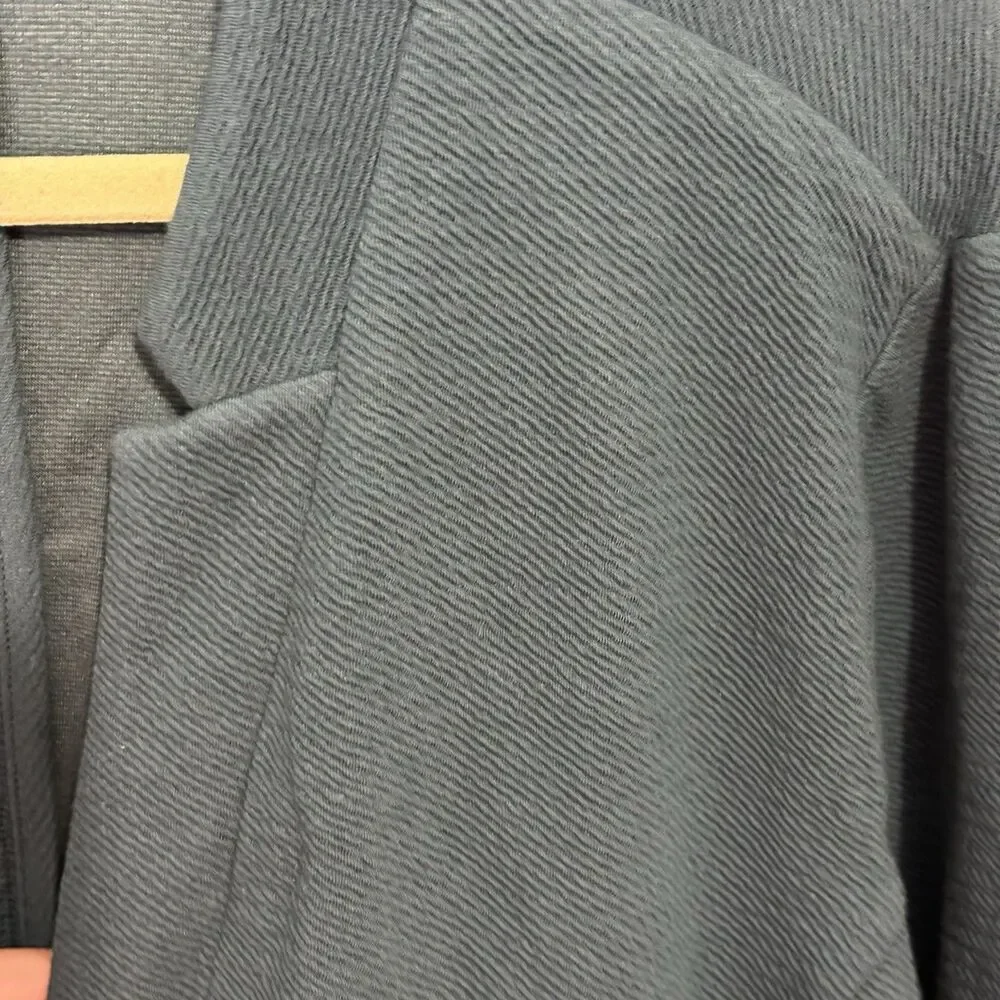 zuda Textured Ponte Blazer W/ Notched Collar Horizon Blue XL Work Office Stretch